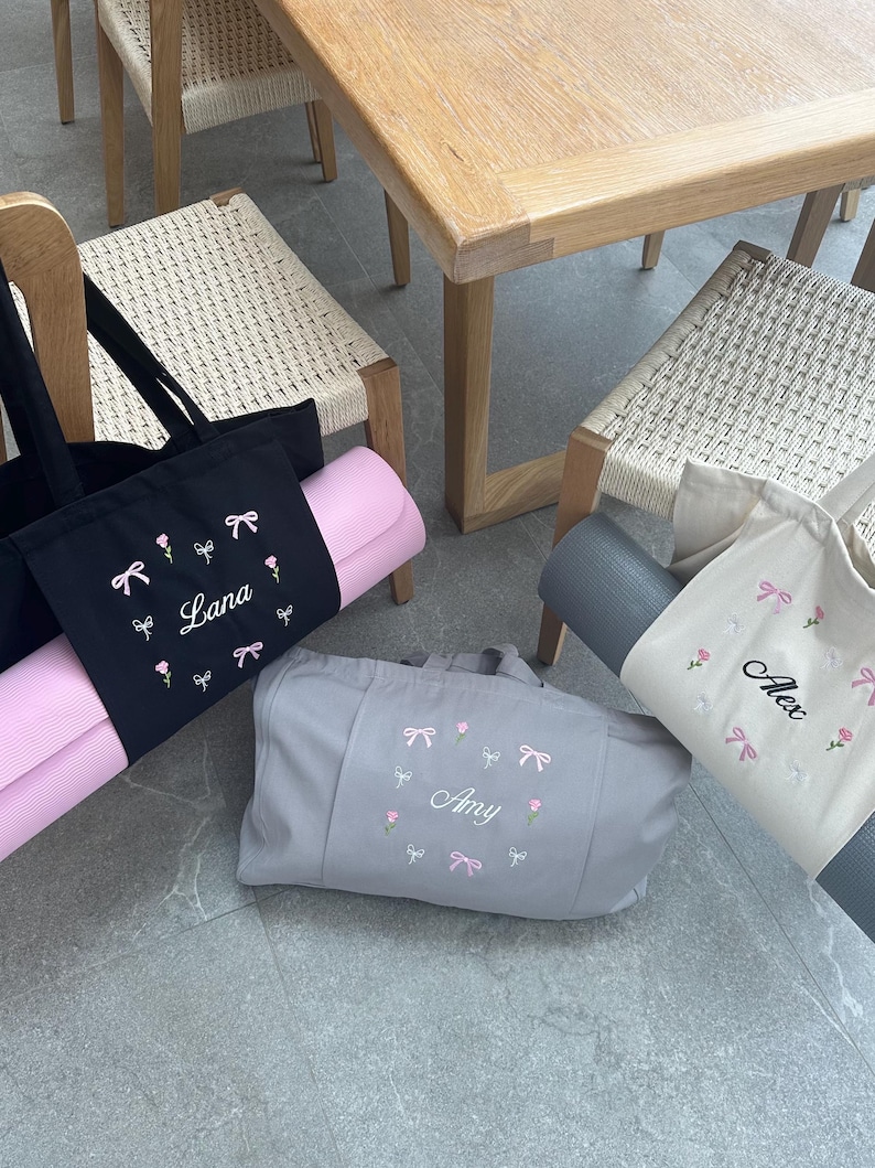 Personalised yoga bag gym bag pilates bag custom yoga bag image 9