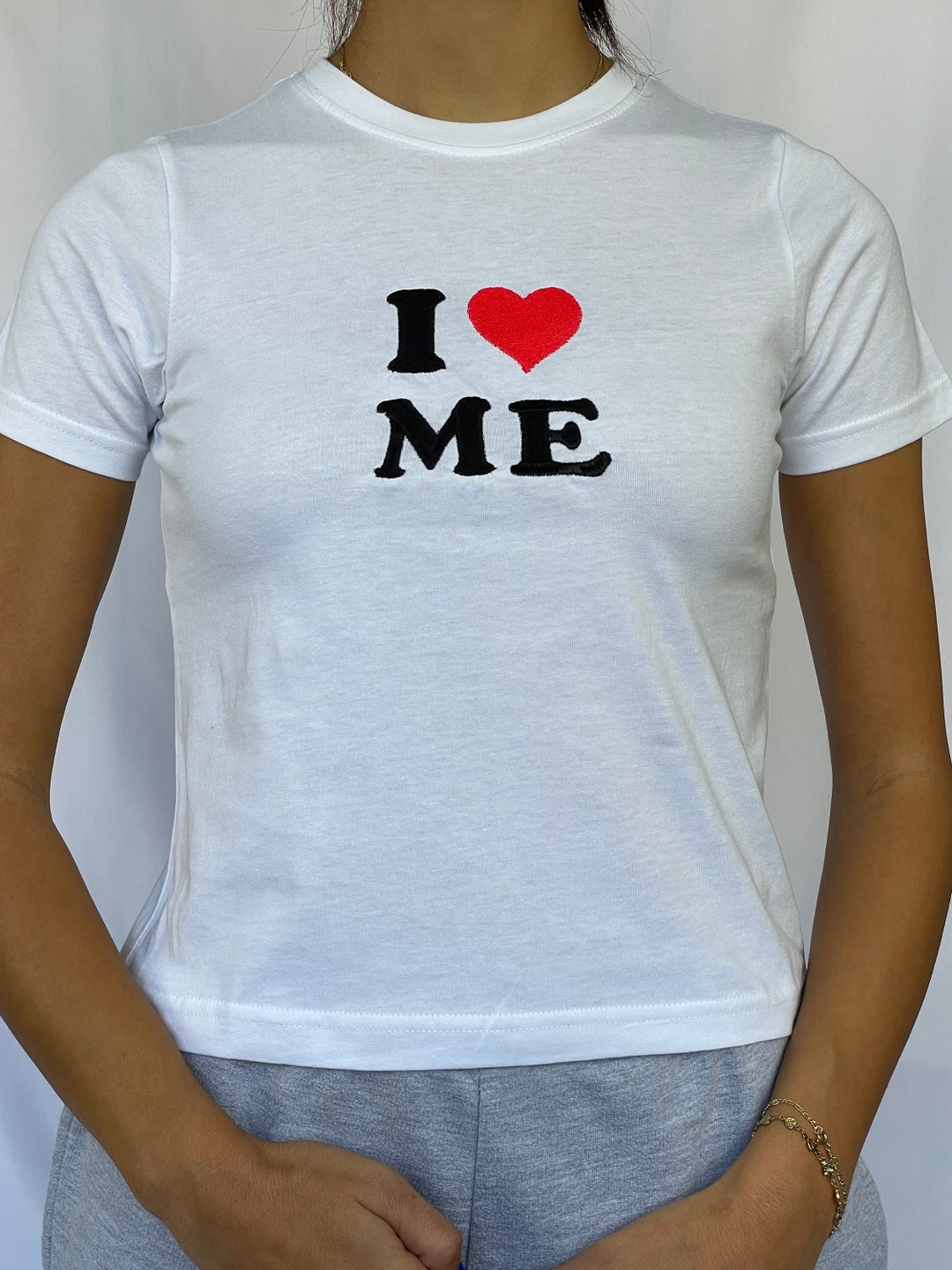 Tシャツ・カットソー [MIM the wardrobe] Hello World LOVE Crop T-shirt(2 COLOR) Metalwood Studio Hello World T-Shirt in Heather Grey| Homme