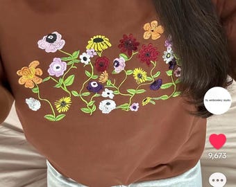 Eras tour surprise song Brown Coquette flowers sweatshirt flower crewneck sweatshirt sweater Off the shoulder crewneck sweater surprise song