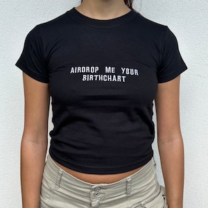 T-shirt astrologie AirDrop me votre carte du zodiaque astrologique t-shirt signe astrologique t-shirt style Année 2000