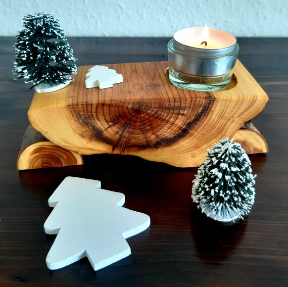 Leuchter Massivholz Eibe Kerzenstnder Geschenk Dekoration Wohnzimmer  Teelichthalter - Etsy.de