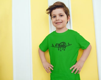 Sloth Children's T-shirt,  Kids Nature Tee, Animal Shirt, Cotton Shirt, Gift