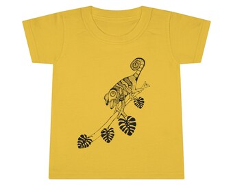 Chameleon Toddler T-shirt, Cotton Shirt, Animal Shirt, Reptile Shirt, Kids Nature Tee, Children's Gift