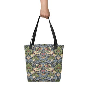 LIMITED EDITION ウィリアム モリス トートバッグ、いちご泥棒バッグ、限定コレクション、ウィリアム モリス アート、アート トートバッグ、アート愛好家へのギフト