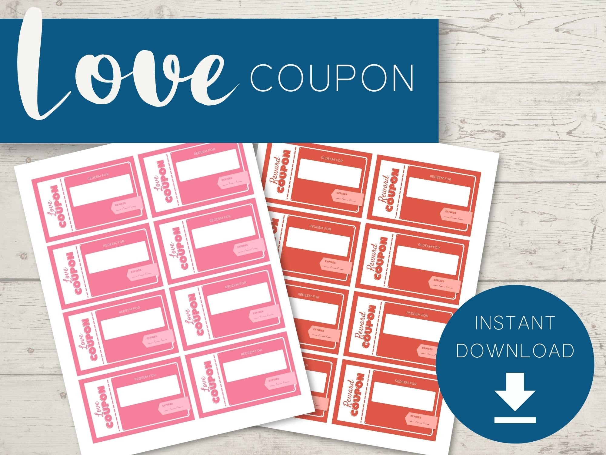 Love Coupon Printable - Etsy
