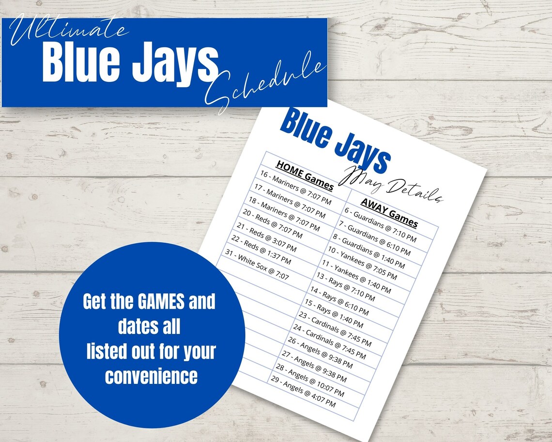Blue Jays Schedule 2022 Printable | Etsy Canada
