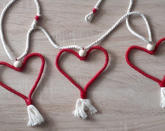 Heart macrame garland