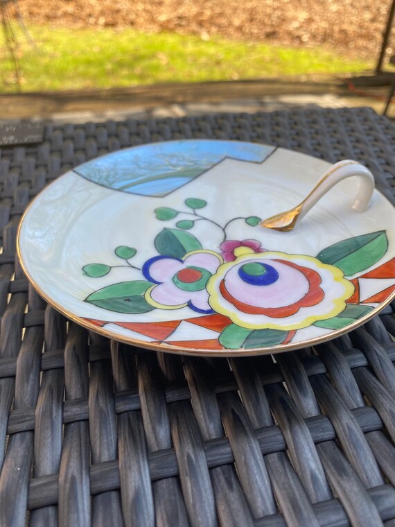 Vintage Japanese Hand Painted Plate With Gold Trim Finger Ring Etsy