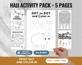 Hajj & Eid Coloring Pages for Kids: Activity Pack (Digital Download)