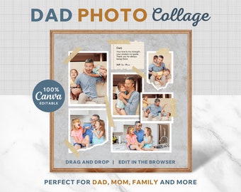 Dad Photo Collage Gift: Customizable Canva Template (Digital Download)
