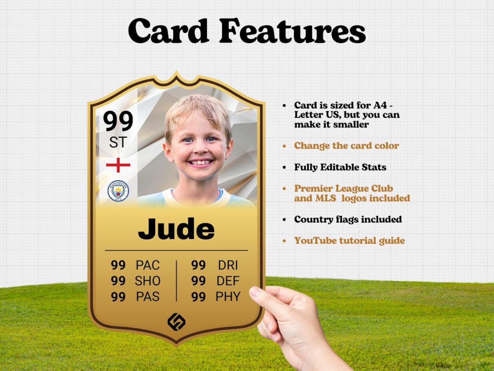 Stat Card Example Printable Soccerstat Card, Soccer Birthday Gift Idea,personalized Stat ...