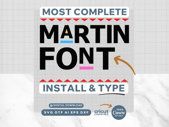 Martin Font SVG: Retro T-Shirt Design (Digital Download)