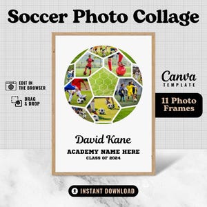 Personalized Soccer Photo Collage: Canva Template (Digital Download)