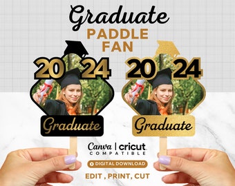 2024 Graduate Paddle Fan Template: Editable Canva SVG (Digital Download)