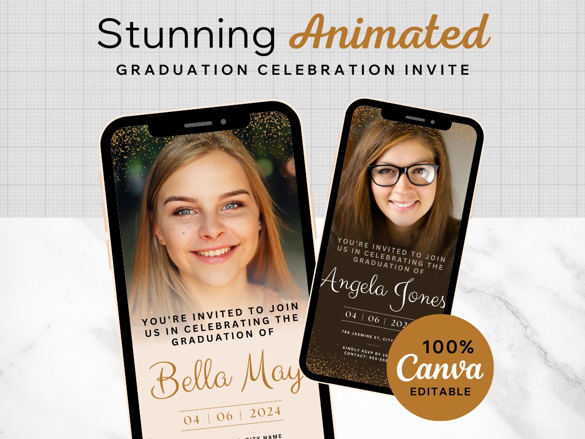 Digital Graduation Party Invitation 2024, Mobile Party Invite Instant