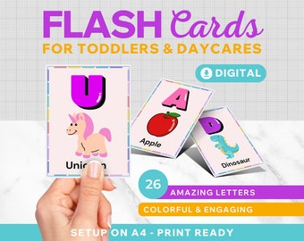26 ABC Flash Cards: Montessori Alphabet Learning (Digital Download)