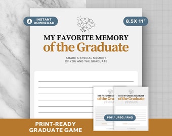 Graduation Party Game: Favorite Memory of the Graduate (PDF/PNG)