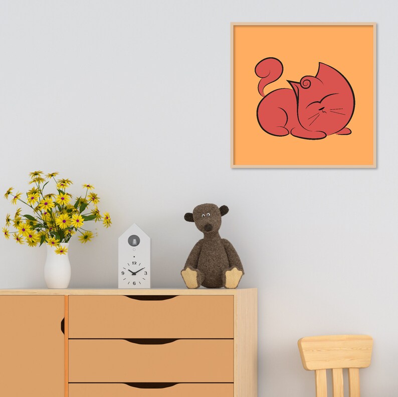 Printable Cat Printable Cat Wall Art Printable Kids Room Etsy