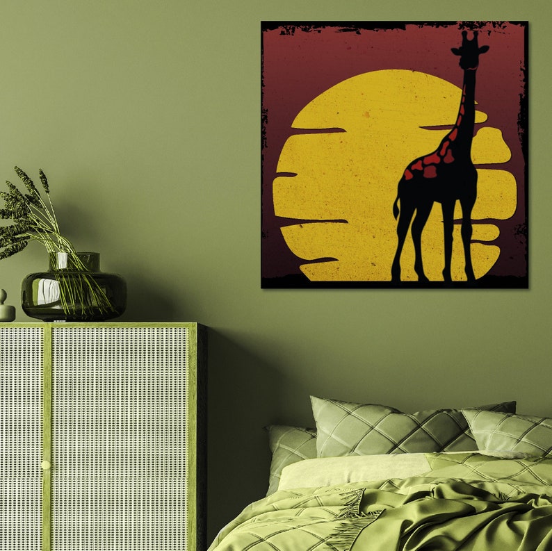 Giraffe Printable Giraffe Wall Art Bedroom Wall Art Etsy