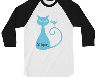 Cat Liquor Apparel 3/4 sleeve raglan shirt - Blue Cat