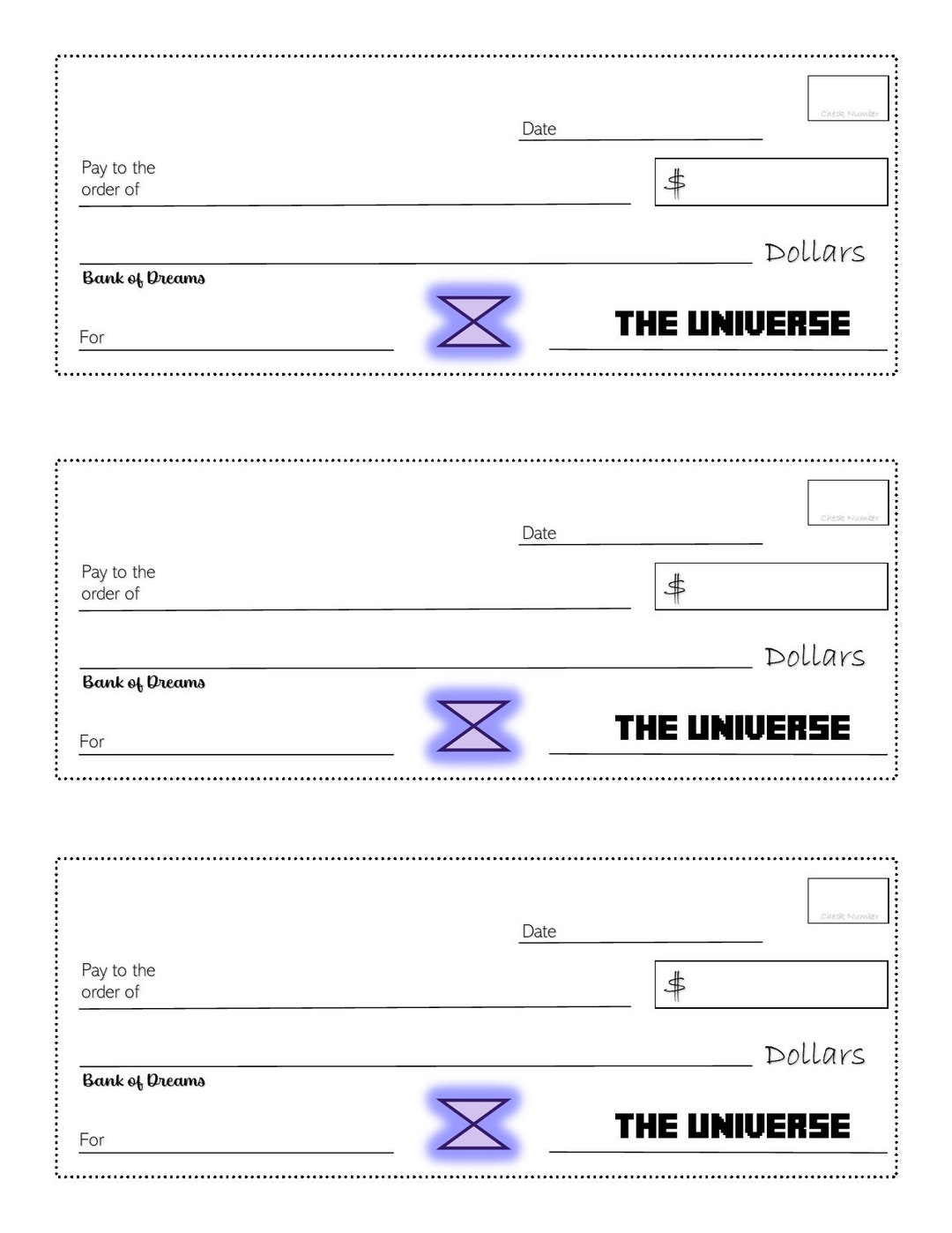 Simple Manifesting Checks From the Universe Law of - Etsy