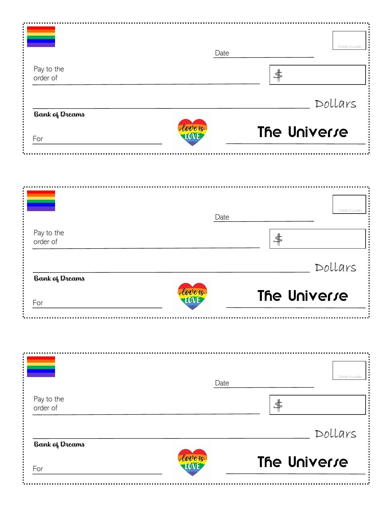 Simple Manifesting Checks From the Universe Law of - Etsy