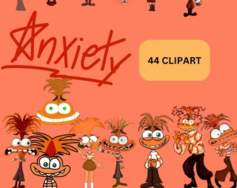 Anxiety Inside Out 2 Clipart – 44 PNG Graphics (Instant Download)