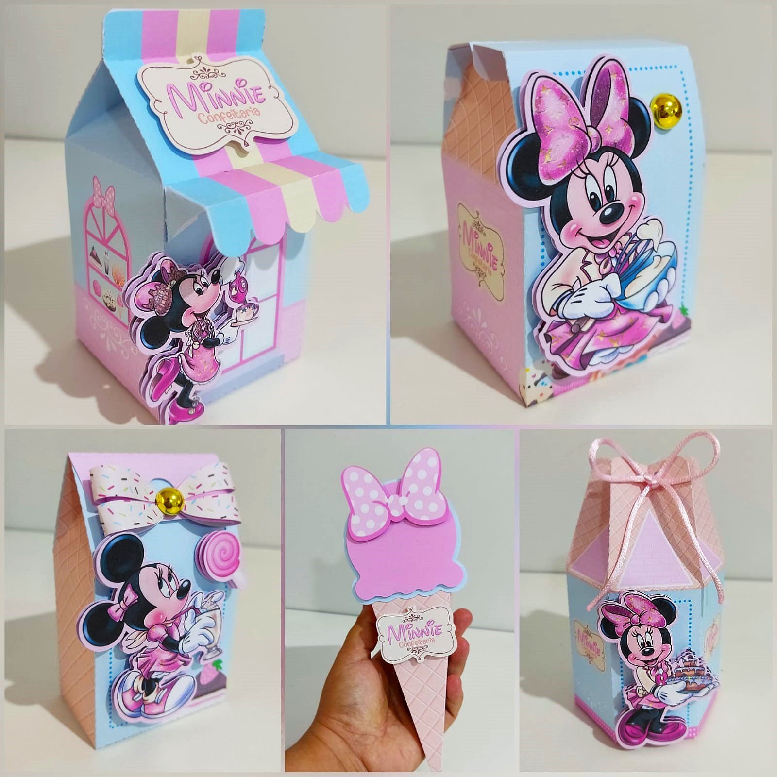 Minnie Party - Favors Boxes Personalized, Party Supplies Tags Digital, Cake Printable, Kit Party, Birthday Decoration (Studio)