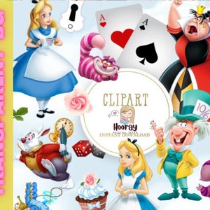 Alice au pays des merveilles Clipart PNG, Alice scrapbooking – Téléchargement immédiat