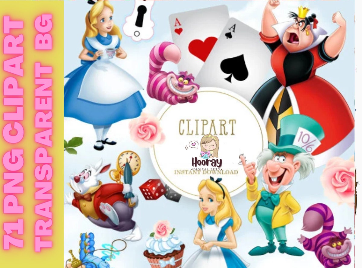 Alice in Wonderland Clipart PNG Alice Scrapbooking Instant - Etsy Alice in Wonderland Clipart PNG Alice Scrapbooking Instant - Etsy