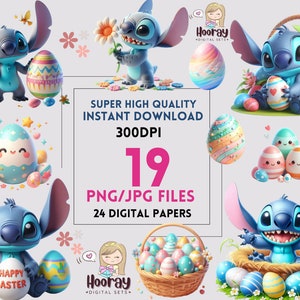 Paas Lilo en steek clipart, Paas Lilo en steek png, 300dpi, Paas Lilo en steek afbeeldingen