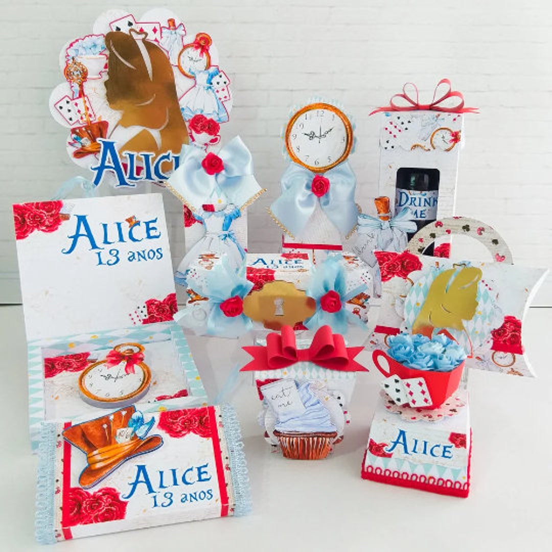 Alice in Wonderland Party Kit – Personalized Favor Boxes (digital) - Etsy