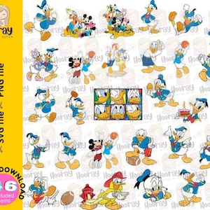 Donald Duck SVG, Donald Duck Schnittdatei, Donald Duck Clip Art, Donald Duck Vektor, Donald Duck Geschichtet - sofortiger Download