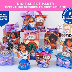 Encanto Party  Madrigal Family Mirabel Julieta Casita Bruno - Favors Boxes Personalized, Party Supplies Tags Digital, Kit Party, Decoration