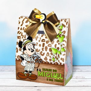 Mickey Safari - Favors Boxes Personalized, Party Supplies Tags Digital, Cake Printable, Kit Party, Birthday Decoration