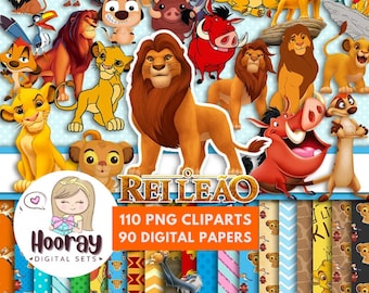 The Lion King Clipart & Digital Paper Mega Bundle (Digital Download)