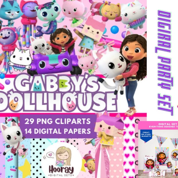 Maison de poupée de Gaaby PNG Maison de poupée de Gaaby clipart Ensemble numérique de maison de poupée de Gaaby + Ensemble de fête numérique Téléchargement instantané