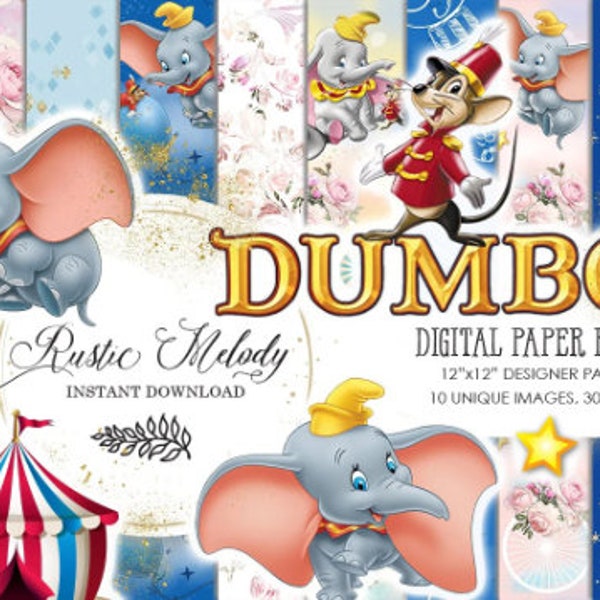 Dumbo Paper Papier Dumbo de haute qualité Modèles de téléchargement de papier numérique Dumbo – Téléchargement instantané (Windows et MACOSX)