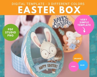 EGG BOX, TEMPLATE chocolate egg box template for Easter (Silhouette, Png and Pdf)