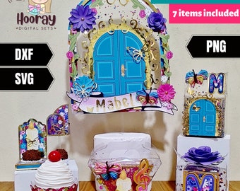 PREMIUM ENCANTO Digital party set - 7 items included- Birthday Encanto Party - Personalised Encanto Cake topper - Svg, Dxf Party favours