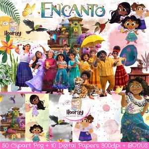 Encanto Clipart Encanto Paper Encanto Digital Paper Descargar Familia Madrigal Mirabel Julieta Casita Bruno – Descarga Instantánea
