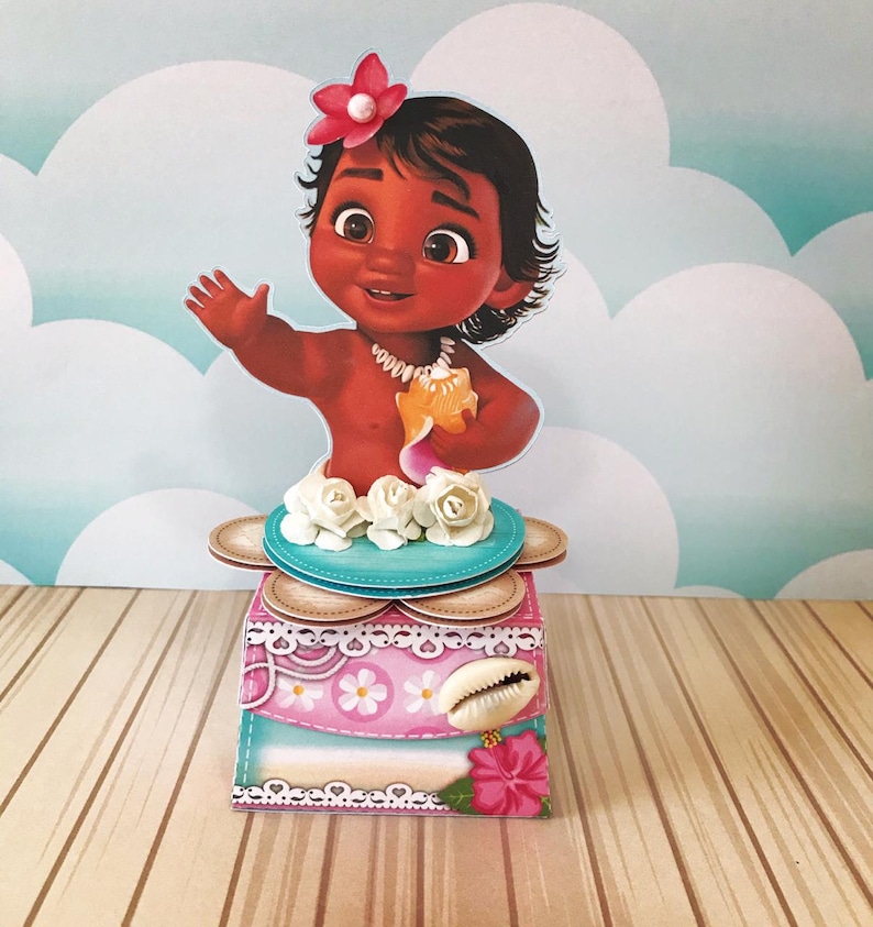 Moana Baby PNG Favors Boxes Personalized Party Supplies Etsy