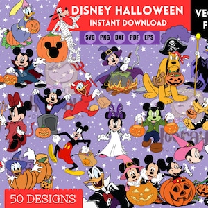 Mickey Minnie Halloween clipart PNG, DXF, svg, eps and VECTOR - Instant Download
