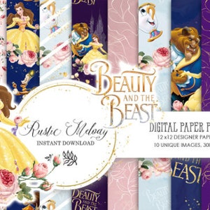Carta La Bella e la Bestia Download del modello di carta digitale di alta qualità La Bella e la Bestia – Download istantaneo (Windows e MACOSX)