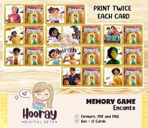 Encanto Memory Game – Madrigal Family Matching Cards (digital