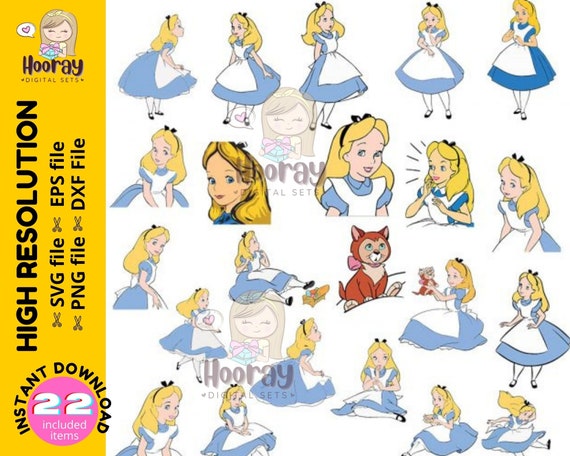 Alice in Wonderland SVG Alice in Wonderland Cut File Alice - Etsy