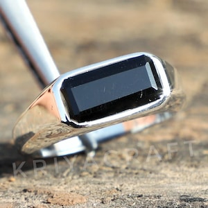 Schwarz Onyx Ring, Herren Siegelring, 925 Sterling Silber Ring, Handgefertigter Ring, Edelstein Ring, Hochzeitsschmuck, Geburtstagsgeschenk Für Ihn