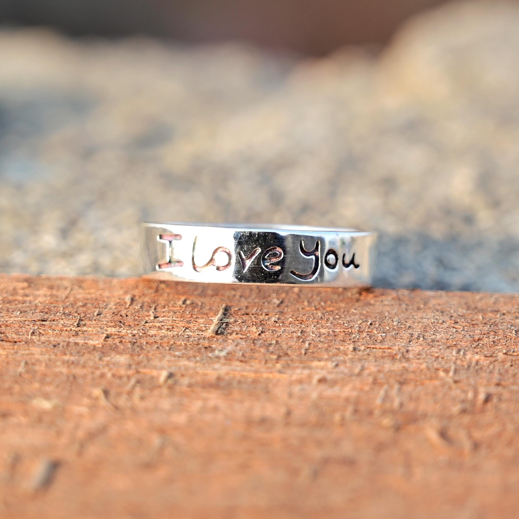Custom Engraved Sterling Silver Ring, I Love You Promise Band - Etsy