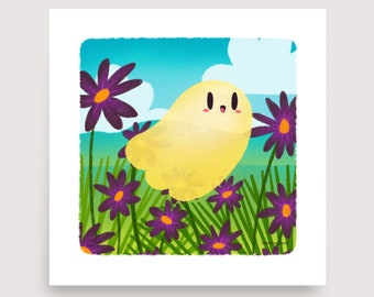 Spookschilderij | Geestenliefhebber | Bloemspook | Cottagecore-kunstwerk | Wilde bloemenkunstprint | Bloemenspook | Schattig spookschilderij | Gelukkig geest