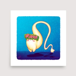 Floral Ghost | Happy Ghost | Ghost Art | Ghostprint | Friendly Ghost | Cute Ghost Painting | Ghost Lover | Ghost Artwork | Flower Ghost